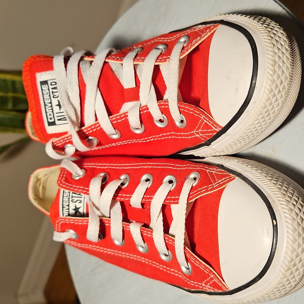 Red Converse Low Top Chuck Taylors